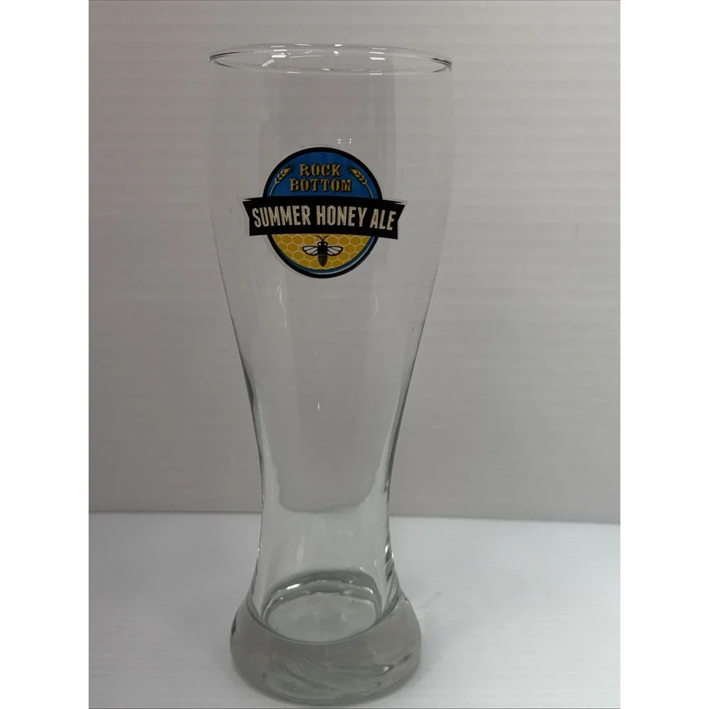 Tall Beer serving drinking glass Rock Bottom Summer Honey Ale 9